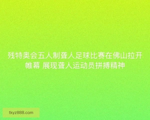 残特奥会五人制聋人足球比赛在佛山拉开帷幕 展现聋人运动员拼搏精神